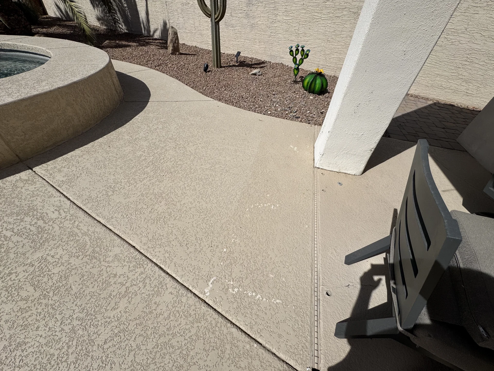 Clean concrete driveway close-up