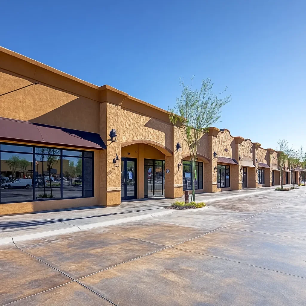 Commercial building exterior after professional cleaning