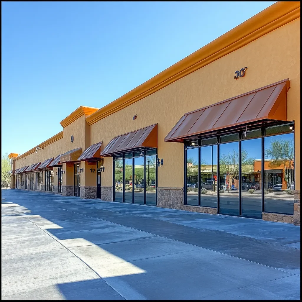 Commercial building exterior freshly cleaned in Arizona