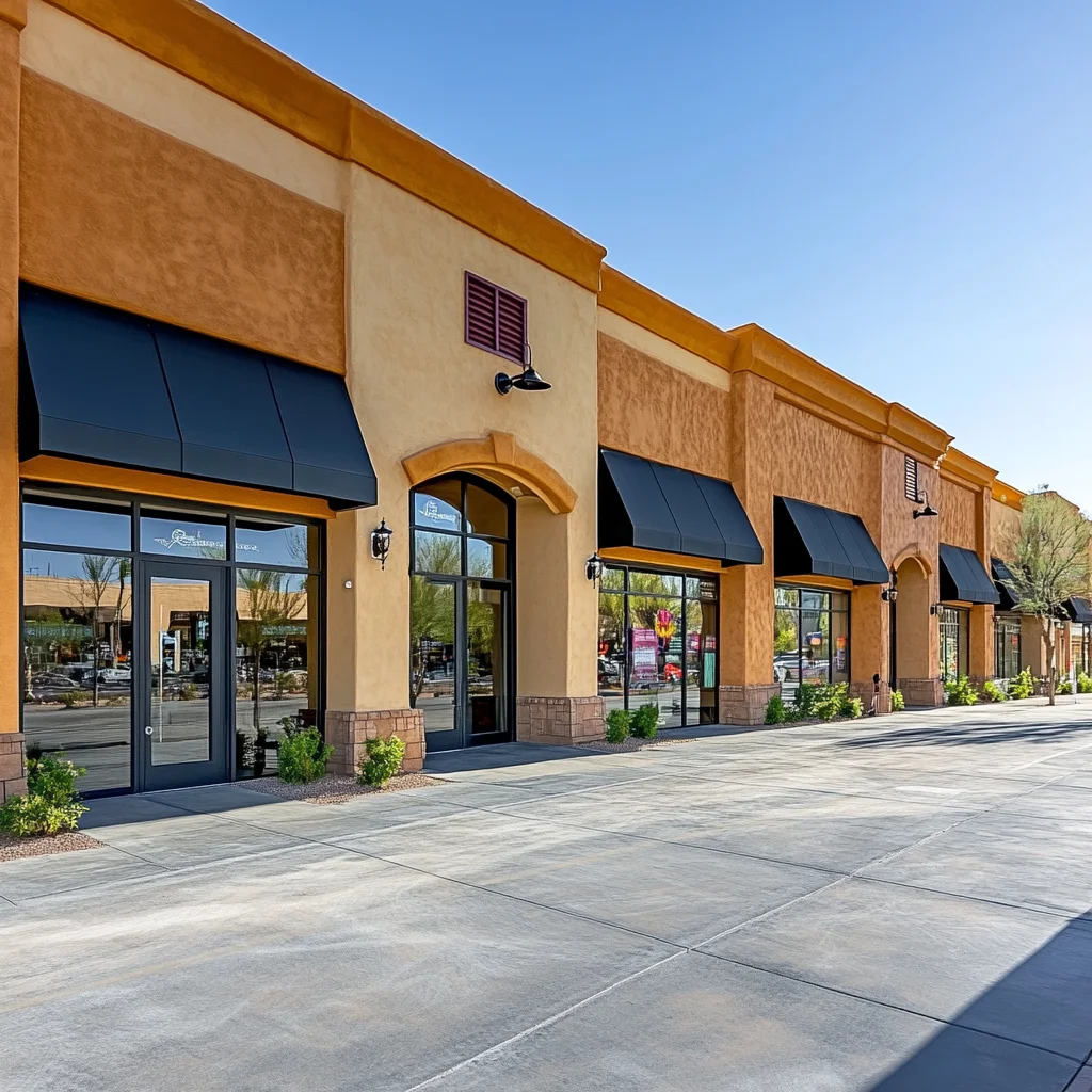Commercial storefront entryway freshly cleaned in Arizona