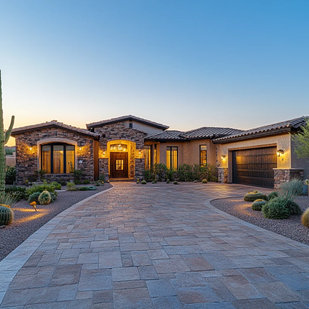 Professional pressure washing spray hitting concrete surface in Arizona